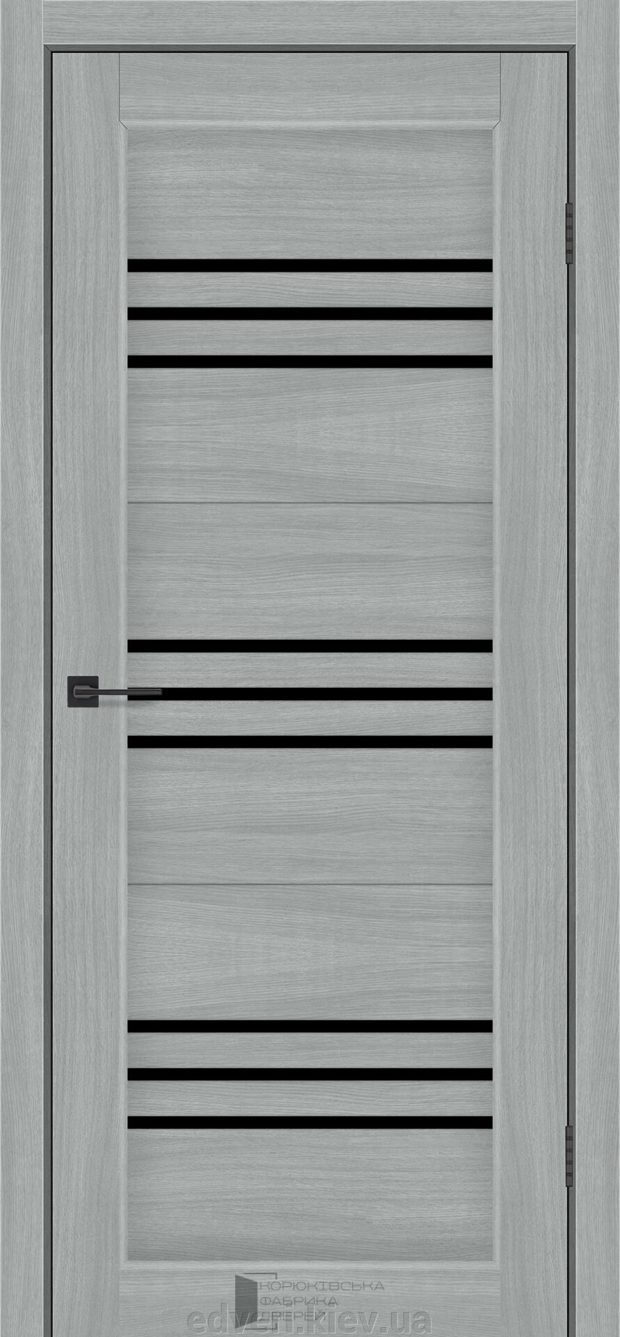Двері міжкімнатні КФД модель Trio Альба Попеляста скло Сатин або Чорне від компанії E-dveri - фото 1