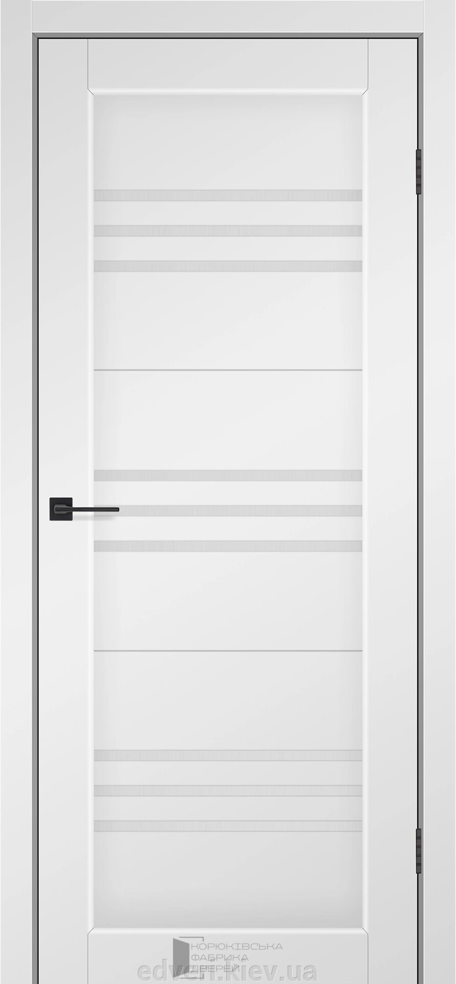 Двері міжкімнатні КФД модель Trio Сірий Мат (PP) скло Сатин або Чорне від компанії E-dveri - фото 1