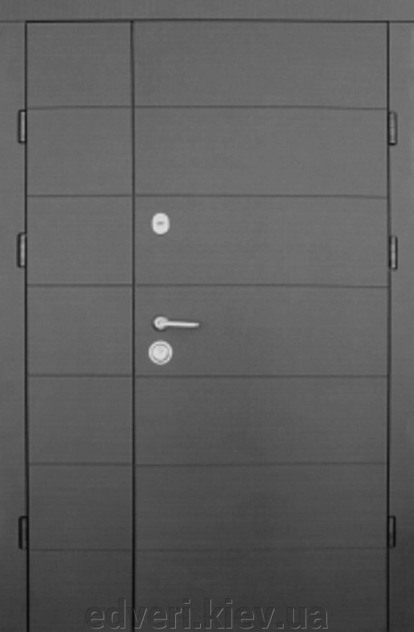 Двері полуторні Горизонталь Преміум венге темний від компанії E-dveri - фото 1