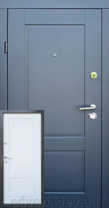Двері Qdoors Еталон Соната Антрацит / біле дерево (860/960) від компанії E-dveri - фото 1