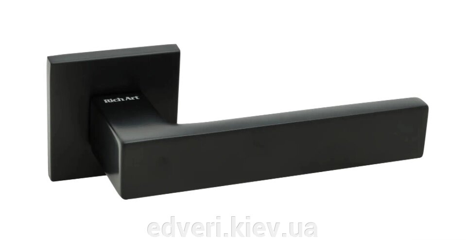 Дверні ручки Rich-Art Елегант 283 R78 (тонка розетка) FB чорний від компанії E-dveri - фото 1