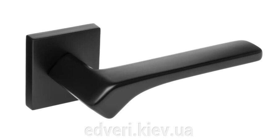 Дверні ручки Rich-Art Лайт 456 R64 FB чорний матовий з PZ накладками від компанії E-dveri - фото 1