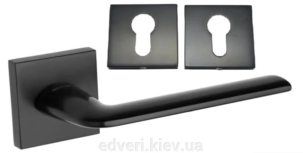 Дверні ручки Rich-Art Найс 491 R64 FB чорний з PZ накладками від компанії E-dveri - фото 1