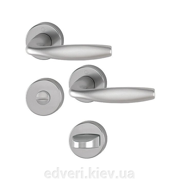 Комплект ручок NEW YORK WC алюміній колір: сталь від компанії E-dveri - фото 1