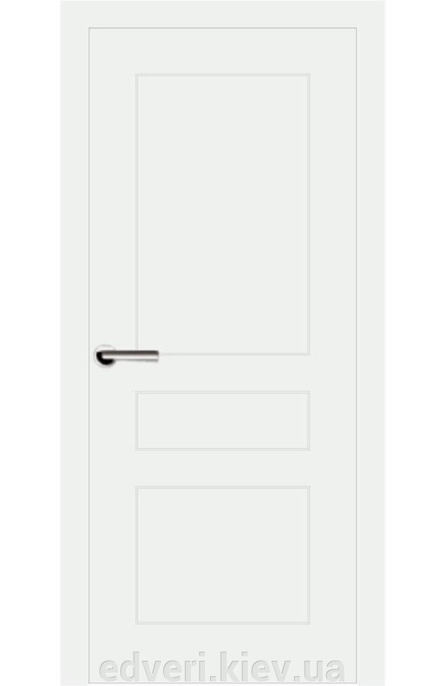 Межкомнатные двери крашенные Модель 7.4 белая эмаль - КОМПЛЕКТ с компланарной коробкой и наличником ##от компании## E-dveri - ##фото## 1