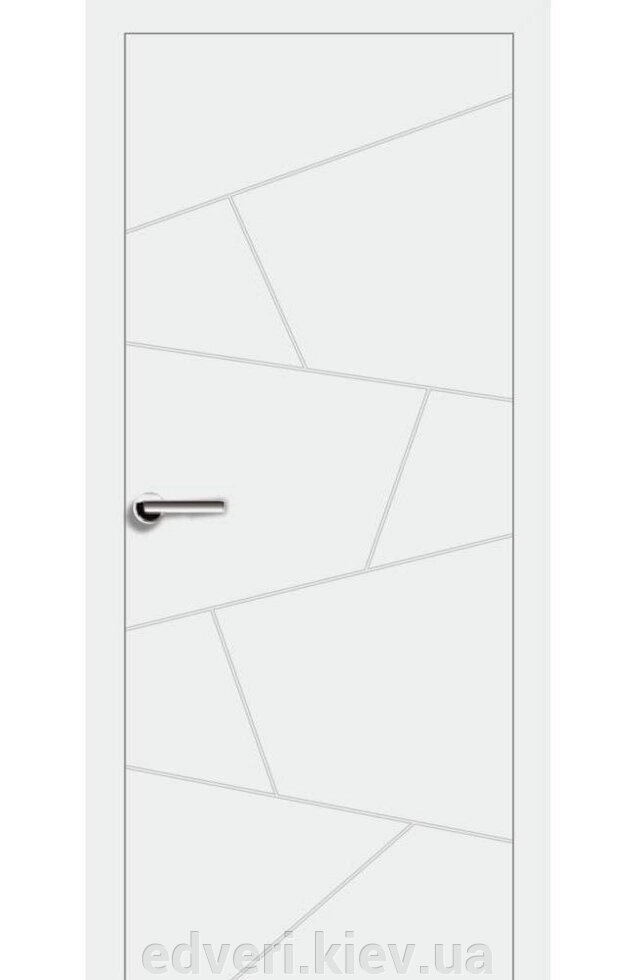 Межкомнатные двери крашенные Модель 7.6 белая эмаль - КОМПЛЕКТ с коробкой стандарт и наличником ##от компании## E-dveri - ##фото## 1