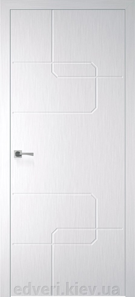 Міжкімнатні двері Кубо колір х-білий- КОМПЛЕКТ (полотно, коробка, лиштва) від компанії E-dveri - фото 1