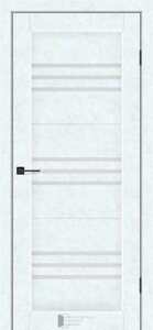 Двері міжкімнатні КФД модель Trio Бетон Білий скло Сатин або Чорне