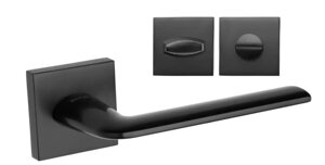 Ручки дверні Rich-Art Найс 491 R64 FB чорний із WC фіксаторами