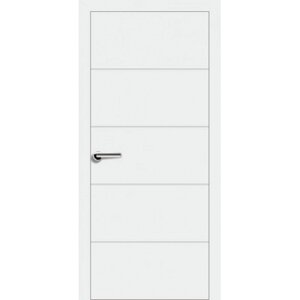 Міжкімнатні двері фарбовані Модель 7.2 біла емаль - КОМПЛЕКт з компланарною коробкою та лиштвою