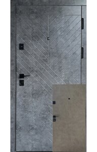 Вхідні двері серія Преміум Стоун Мармур темний/Бетон бежевий (960) Redfort