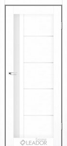 Двері Leador Express модель RIM колір Білий льон скло сатин