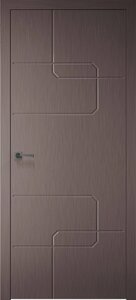 Міжкімнатні двері Кубо колір х-мокко- КОМПЛЕКТ (полотно, коробка, лиштва)