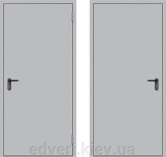 Протипожежні металеві двері EI-30 з притвором RAL 7035 від компанії E-dveri - фото 1