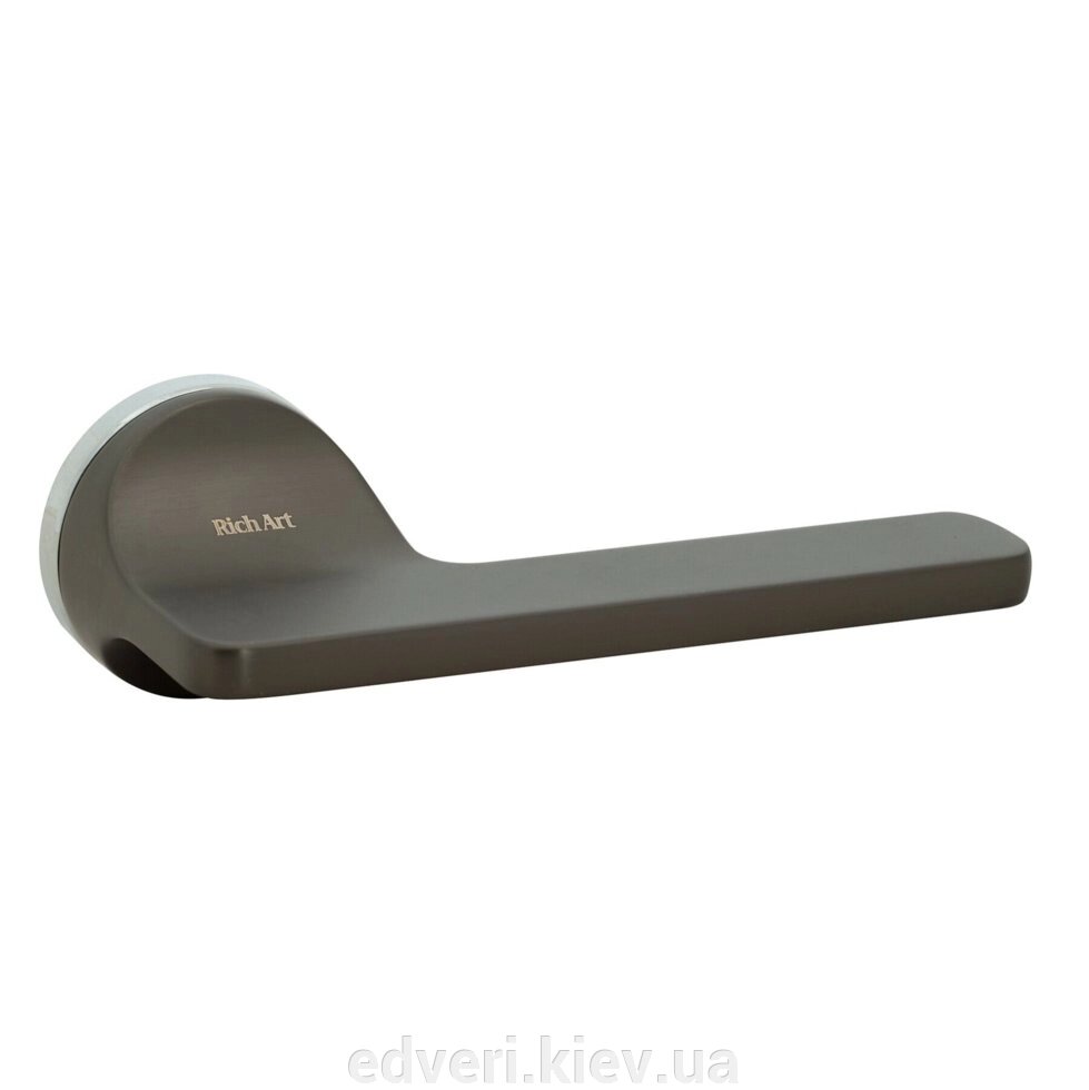 Ручки дверні Rich-Art Меріда 437 R77 (тонка розетка) MSВ\CP графіт\хром від компанії E-dveri - фото 1