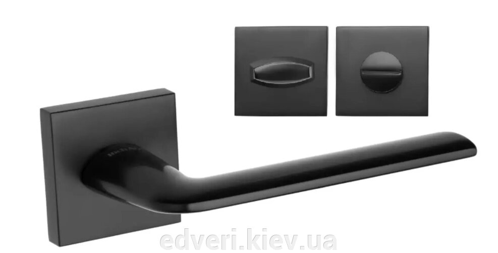 Ручки дверні Rich-Art Найс 491 R64 FB чорний із WC фіксаторами від компанії E-dveri - фото 1