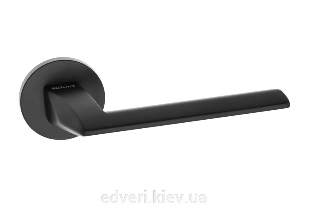 Ручки дверні Rich-Art Стар 362 R77 (тонка розетка) FB чорний від компанії E-dveri - фото 1