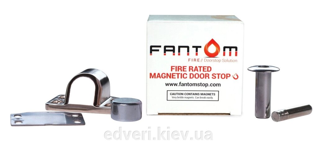 Стопор дверний вогнестійкий FANTOM FIRE хром від компанії E-dveri - фото 1