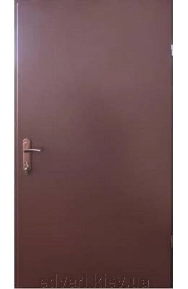 Вхідні технічні двері мод. Техно 1 Метал/Метал коричнева шагрень RAL 8017 від компанії E-dveri - фото 1