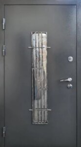 Вхідні двері тм форт - стандарт метал / мдф склопакет+ковка