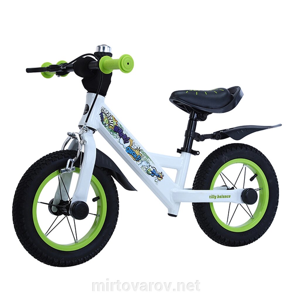 Алюмінієвий беговел велобіг від дитячий BALANCE TILLY 12 Animate T-212526 Green на надувних колесах 12д зелений від компанії Мір товарів - фото 1
