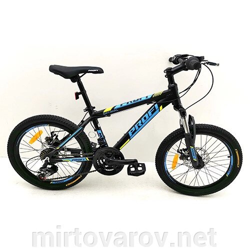 Алюмінієвий дитячий двоколісний велосипед PROFI 20 дюймів G20OPTIMAL A20.1 SHIMANO / колір чорно (мат)-блакитний від компанії Мір товарів - фото 1