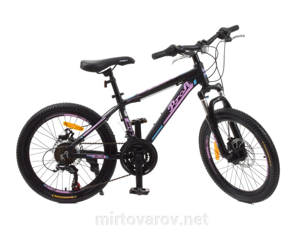 Алюмінієвий дитячий двоколісний велосипед PROFI 20 дюймів G20OPTIMAL A20.2 SHIMANO / колір чорно (мат)-рожевий* від компанії Мір товарів - фото 1