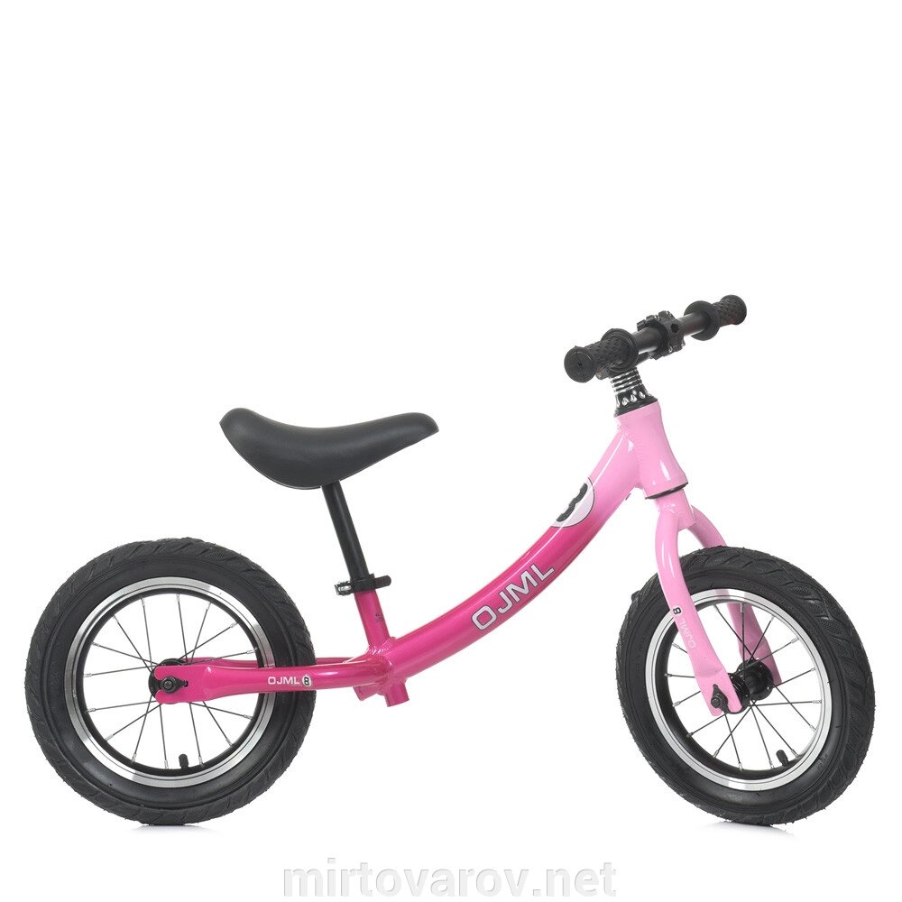 Алюмінієвий велобіг від беговел дитячий для дівчинки ML-0083-2 колеса 12 дюймів надувні / рожевий** від компанії Мір товарів - фото 1