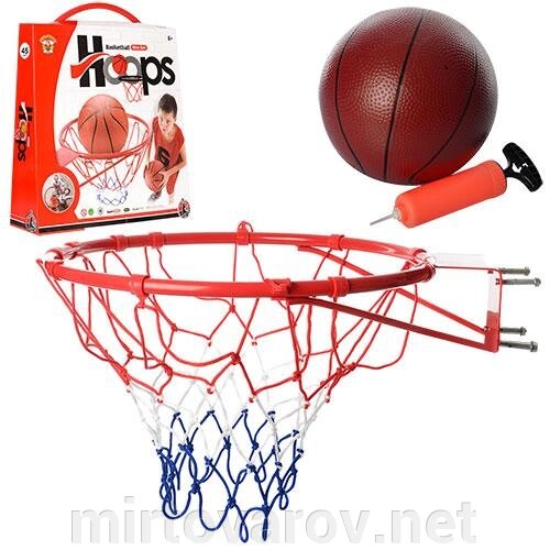 Баскетбольне кільце підвісне M 2654 сітка м'яч гумовий насос** від компанії Мір товарів - фото 1