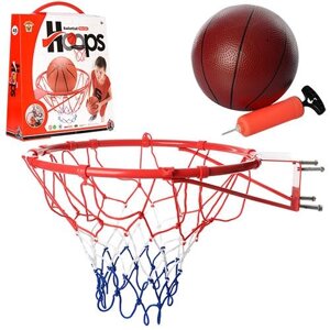Баскетбольне кільце підвісне M 2654 сітка м'яч гумовий насос