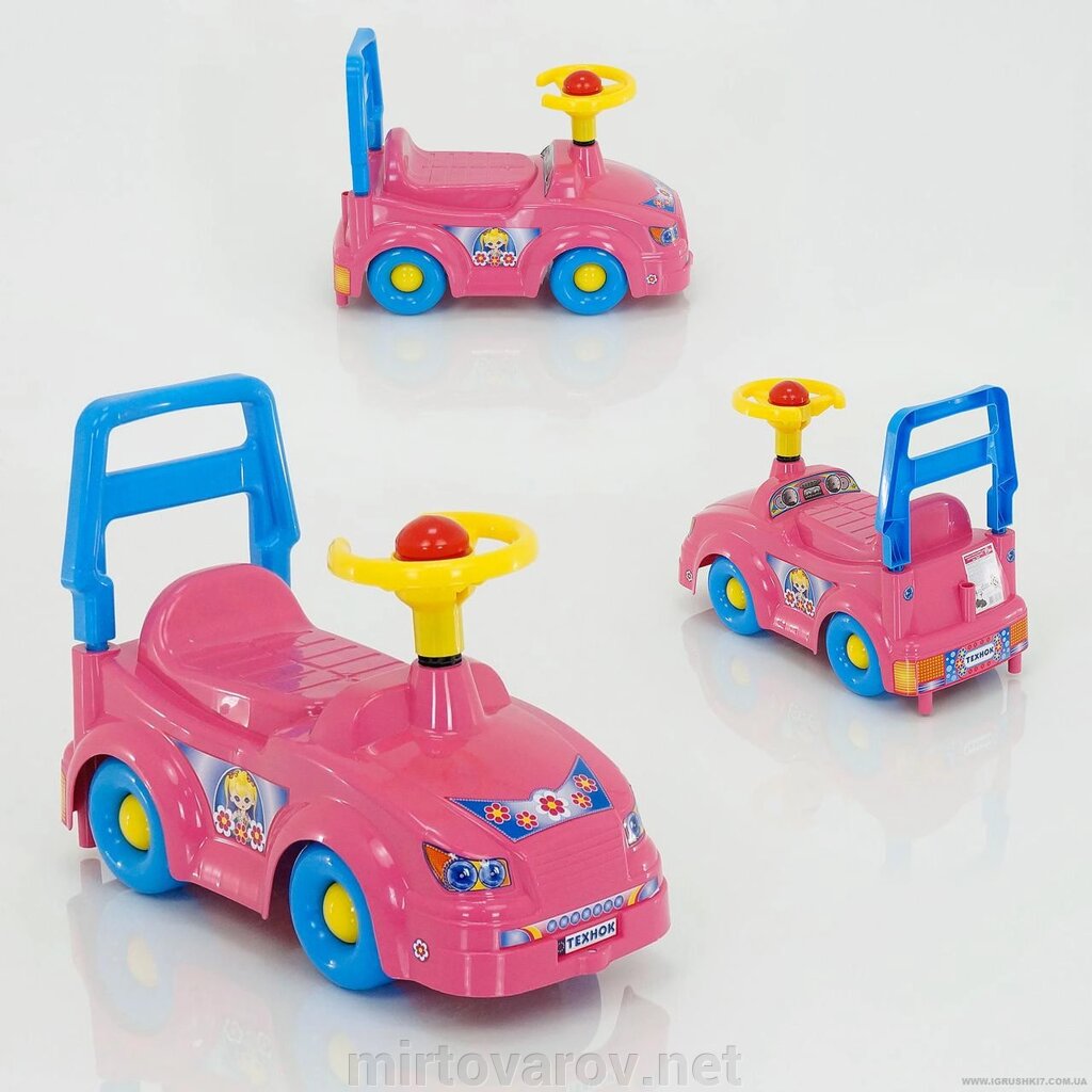 Бебі таксі машина каталка толокар ТЕХНОК 3848 рожевий від компанії Мір товарів - фото 1