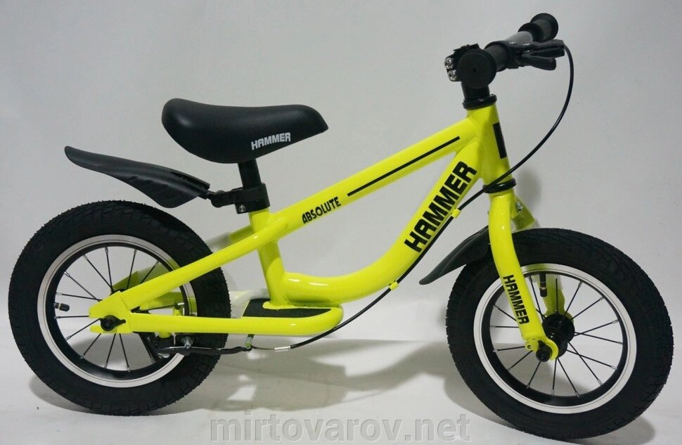 Беговел (велобіг від) дитячий Hammer 12 Absolute yellow колеса 12 дюймів жовтий рама алюміній від компанії Мір товарів - фото 1