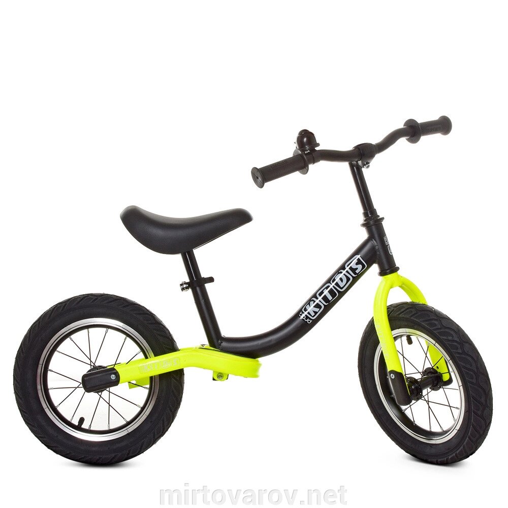 Беговел велобіг від толокар дитячий PROFI KIDS дитячий колеса 12 дюймів M 5460A-8 чорно-салатовий ** від компанії Мір товарів - фото 1