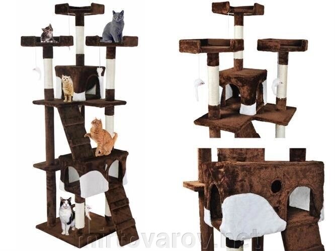 Будиночок для кота 170 см кігтеточка драпак для кішки ігровий комплекс від компанії Мір товарів - фото 1