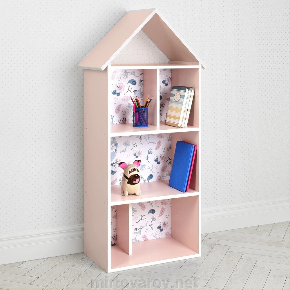 Будиночок-стелаж-полку дитяча для іграшок і книг H 2020-13-2 Сови рожевий** від компанії Мір товарів - фото 1