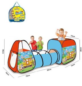 Дитячий ігровий Намет з тунелем MR 0646 Піраміда для хлопчиків і дівчаток "Місто"в сумці)