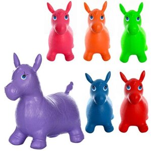 Дитячі Гумові іграшки стрибуни-тварини Bambi MS 0737 Конячка 6 кольорів