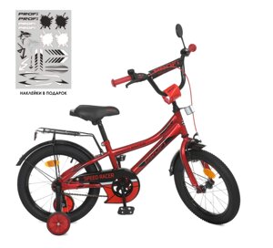 Дитячий двоколісний сталевий велосипед колеса 12 дюймів Profi Y12311 Speed racer Червоний