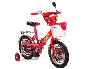 Дитячий двоколісний велосипед Mustang Тачки 16 дюймів з кошиком червоний