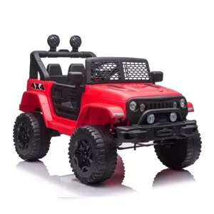 Дитячий електромобіль Джип M 5734EBLR-3 Jeep одномісний, шкіряне сидіння, амортизатори / червоний