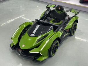 Дитячий електромобіль Машина СПОРТКАР гоночний M 4865EBLR-5 Lamborghini одномісний, шкіряне сидіння / зелений