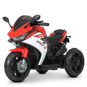 Дитячий електромобіль мотоцикл Трицикл Bambi М 4622-3 на Пластикових колесах з MP3 / червоний