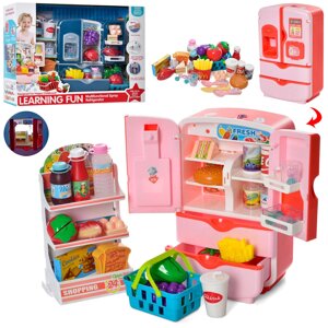 Дитячий ігровий набір Холодильник 2в1 зі звуковими і світловими ефектами 35846 Кулер і кошик + продукти