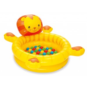 Дитячий надувний басейн BESTWAY 52261 Лев з кульками / колір жовтий