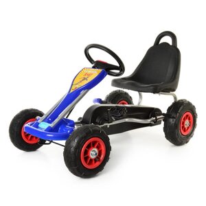 Дитячий педальний спортивний карт веломобіль на педалях Bambi kart M 1564-4 з надувними колесами синій