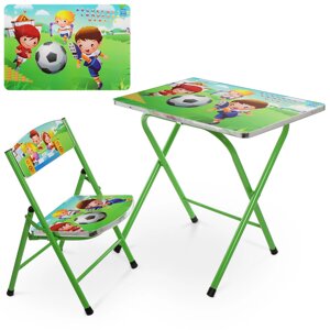 Дитячий столик зі стільчиком Bambi A19-football Футбол зелений складаний