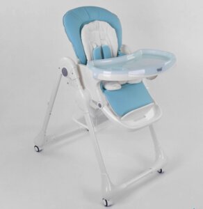 Дитячий стільчик для годування Toti W-48406 м'який вкладиш і знімний столик блакитний