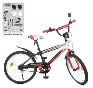 Дитячий велосипед колеса 20 дюймів PROFI Y20325-1 Inspirer, SKD75 / чорно-біло-червоний