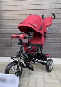 Дитячий велосипед-коляска триколісна TILLY STORM T-349/2 з фарою на кермі і російськими мелодіями / колір червоний