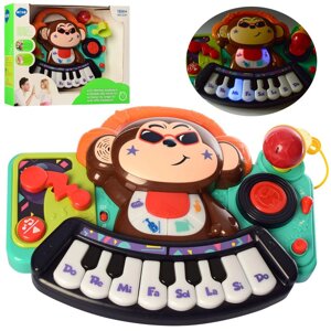 Дитяче музичне піаніно HOLA 3137 "Мавпочка" з мікрофоном і світловими ефектами